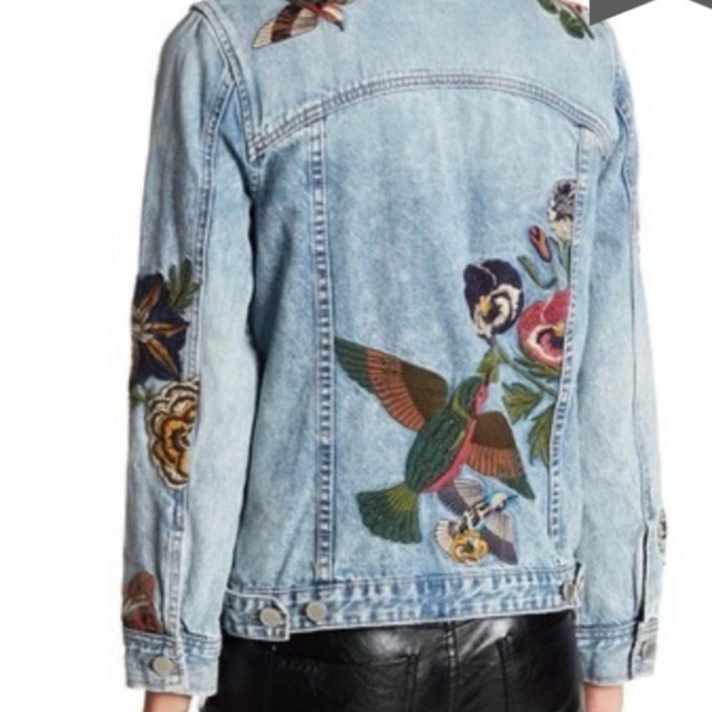 BLANKNYC - denim embroidered/beaded jacket (Size M)